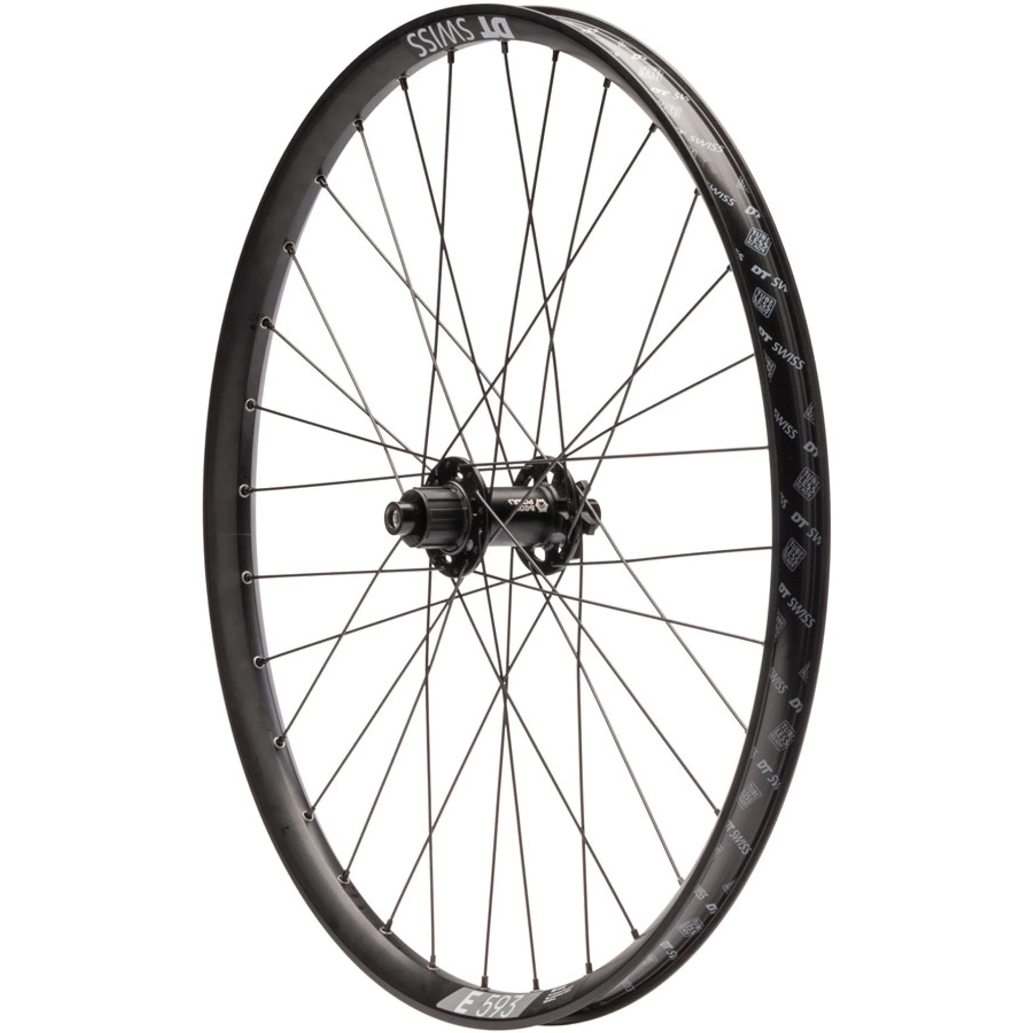 Quality Wheels Bear Pawls / DT Swiss E593 Rear Wheel - 26", 10 x 135mm Bolt-On, 6-Bolt, 13T Single-Speed, Black, 32H
