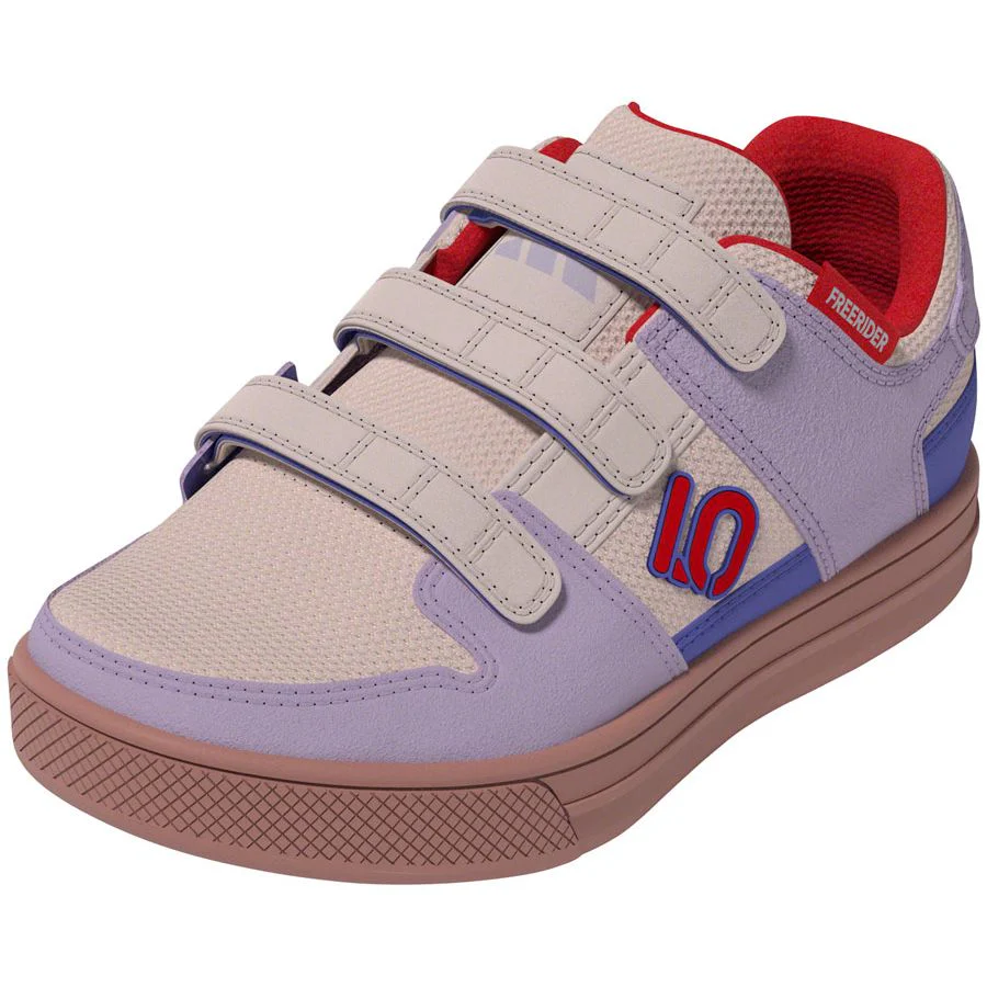 Freerider Kid's VCS Flat Shoes - Putty Mauve/Pure Ruby/Semi Cobalt Blue - Image 5