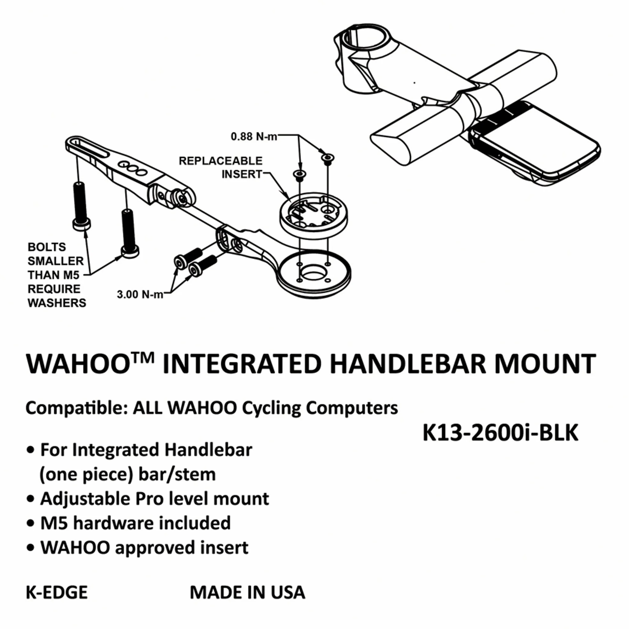 Integrated Handlebar System Mount for Wahoo - Image 3