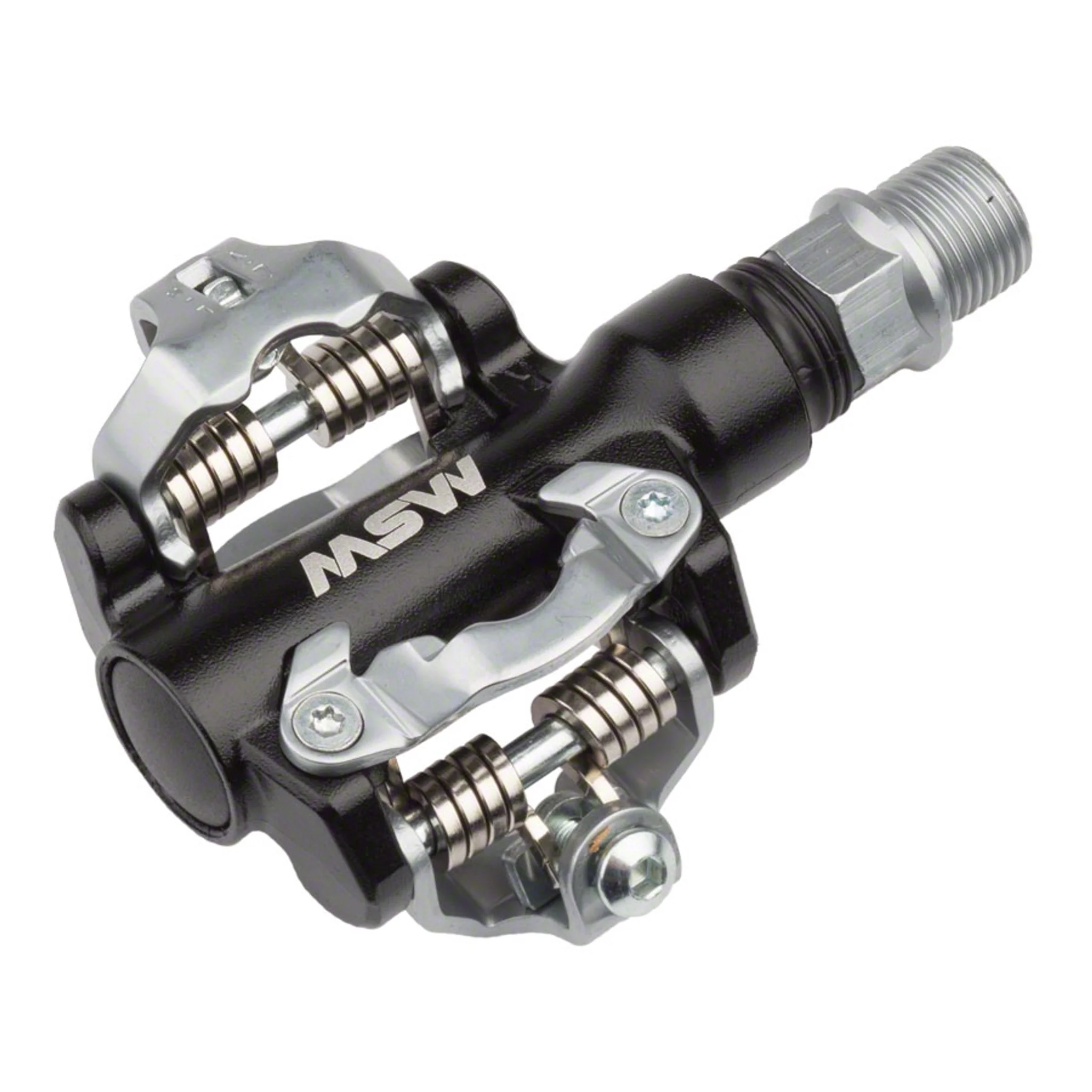 MP-100 Pedals - Dual Sided Clipless, Aluminum, 9/16", Black/Silver