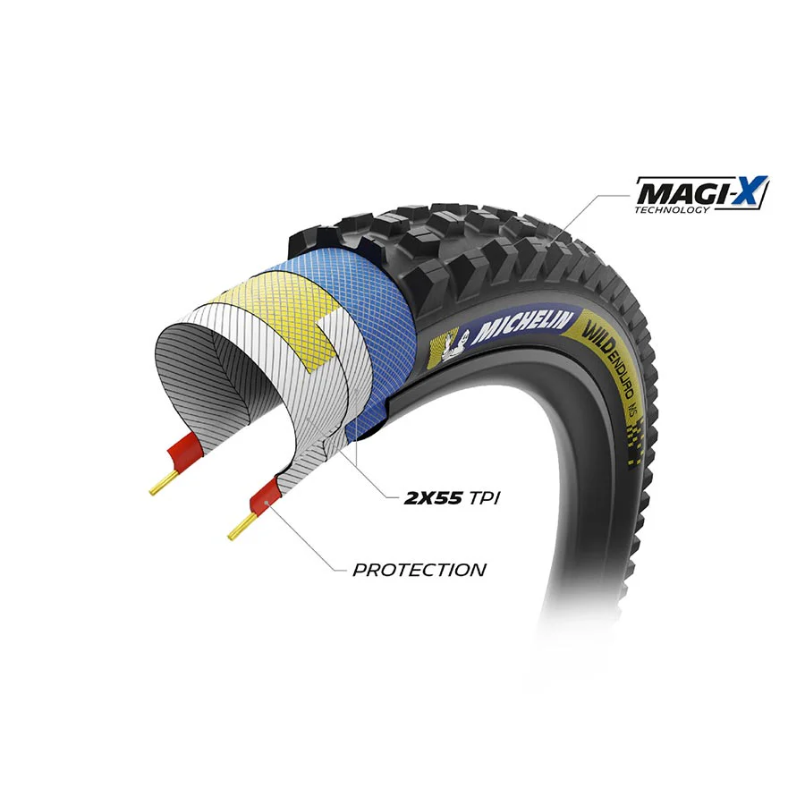 WILD ENDURO MS RACING LINE DK, Mountain Tire, 29''x2.40, Folding, Tubeless Ready, MAGI-X, Black - Image 2